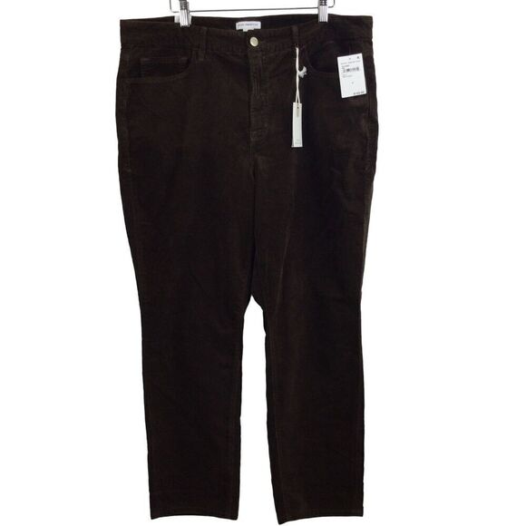 Good American Womens Corduroy Skinny High Rise Jeans Mocha Brown Size 16 NWT - Picture 1 of 11